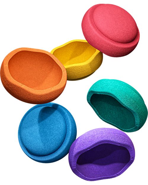 Stapelstein Set 6 Elementi Impilabili Original - Rainbow Classic - Ideale per esercizi di equilibrio! Giochi di Equilibrio_