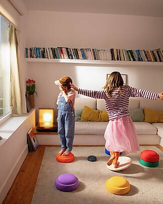 Stapelstein Set 6 Elementi Impilabili + Tavola Petal + Mini Pond - Rainbow Classic - Edizione Limitata Giochi di Equilibrio_