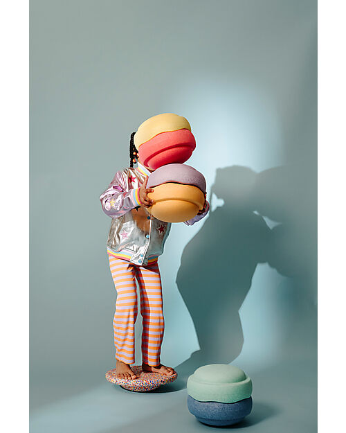 Stapelstein Set 6 Elementi Impilabili + Tavola - Rainbow Pastel Edition - Ideali per esercizi di equilibrio Giochi di Equilibrio_