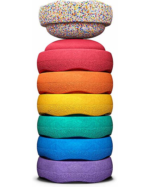 Stapelstein Set 7 Elementi Impilabili Mini - Rainbow Set - Classic - Ideali per esercizi di equilibrio Giochi di Equilibrio_