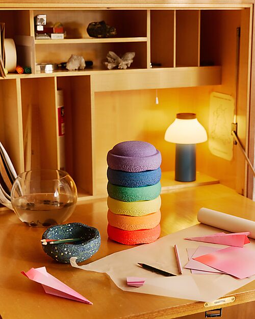 Stapelstein Set 7 Elementi Impilabili Mini - Spring Special - Rainbow Classic - Edizione Limitata Giochi di Equilibrio_