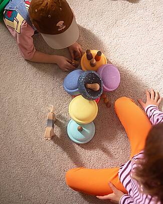 Stapelstein Set 7 Elementi Impilabili Mini - Spring Special - Rainbow Pastel - Edizione Limitata Giochi di Equilibrio_