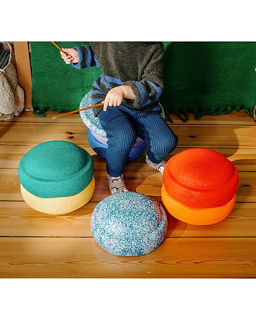 Stapelstein Set 7 Elementi Impilabili + Tavola - Winter Special Rainbow Set - Classic - Ideali per esercizi di equilibrio Giochi di Equilibrio_