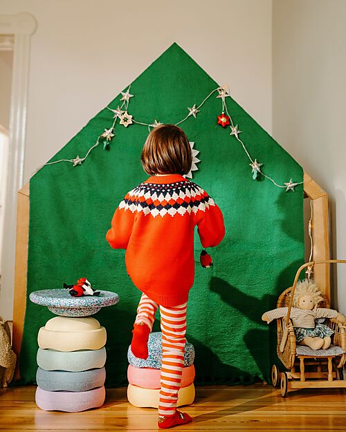 Stapelstein Set 7 Elementi Impilabili + Tavola - Winter Special Rainbow Set - Pastello - Ideali per esercizi di equilibrio Giochi di Equilibrio_