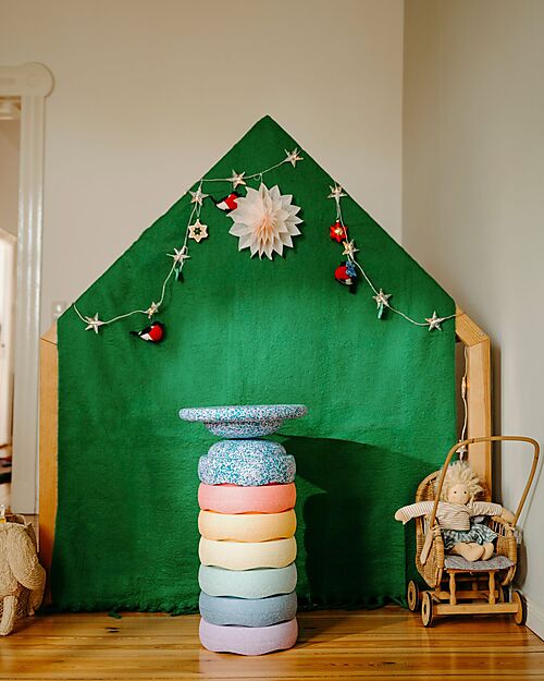 Stapelstein Set 7 Elementi Impilabili + Tavola - Winter Special Rainbow Set - Pastello - Ideali per esercizi di equilibrio Giochi di Equilibrio_