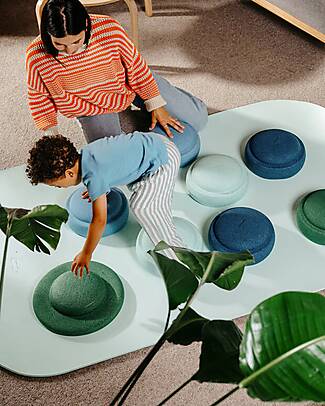Stapelstein Set Completo da 8 Pezzi - Waters and Greens - Materiale Sostenibile Giochi di Equilibrio_