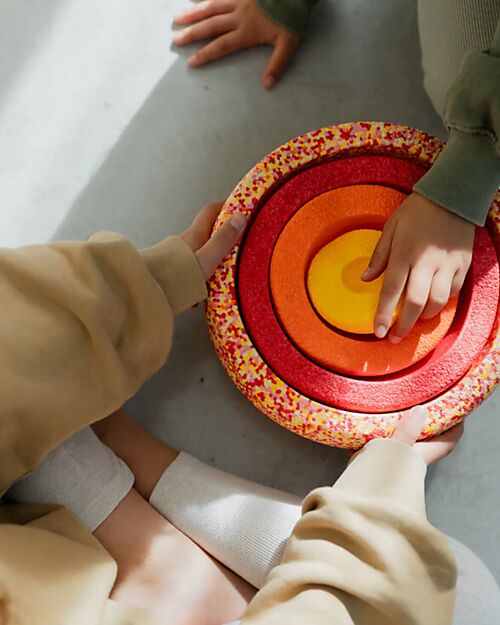 Stapelstein Set di Elementi Impilabili Inside - Warm Classic Original - Progettato per lo Sviluppo Giochi di Equilibrio_