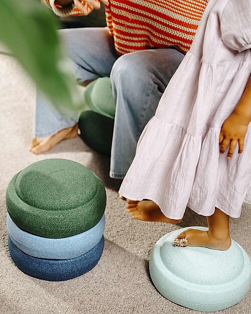 Stapelstein Set Standard 7 Pezzi - Waters & Greens - Materiale Sostenibile Giochi di Equilibrio_