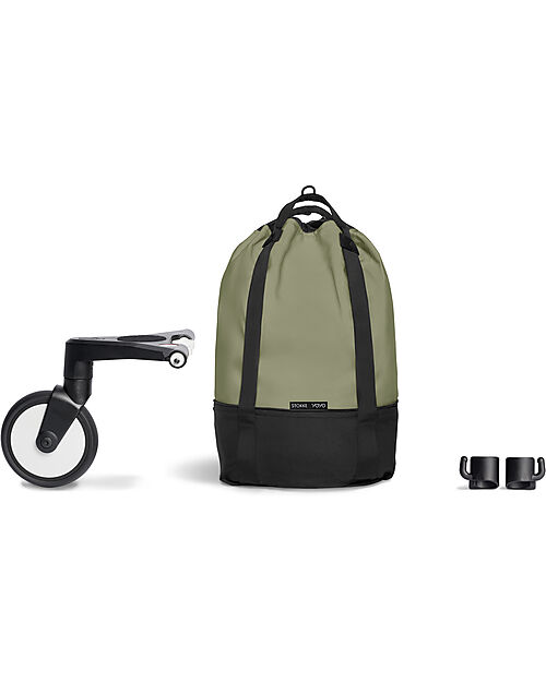 Stokke Borsa su Ruote per Passeggino YOYO3 - Oliva Borsa Porta Passeggino