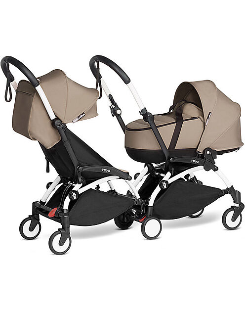 Stokke Connect - Bianco - Trasforma il Passeggino YOYO3 in Fratellare! Passeggini Trio e Duo