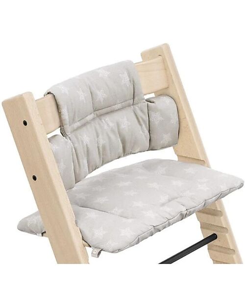 Stokke Cuscino per Sedia Evolutiva Tripp Trapp - Stelle Argentate - Cotone Bio Accessori per Seggioloni