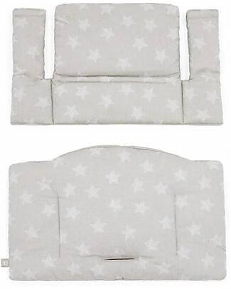Stokke Cuscino per Sedia Evolutiva Tripp Trapp - Stelle Argentate - Cotone Bio Accessori per Seggioloni