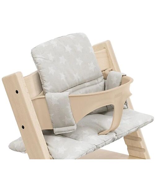 Stokke Cuscino per Sedia Evolutiva Tripp Trapp - Stelle Argentate - Cotone Bio Accessori per Seggioloni