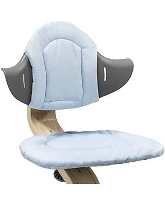 Stokke Cuscino per Seggiolone Evolutivo Nomi - Grey Blue - Reversibile Accessori per Seggioloni