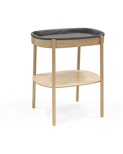 Stokke Fasciatoio Sleepi Ovale - Naturale - Materassino Imbottito Incluso - Realizzato con Legno di Faggio Fasciatoi