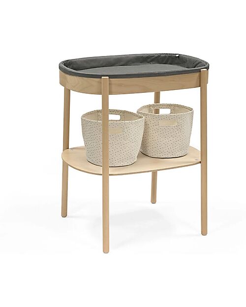 Stokke Fasciatoio Sleepi Ovale - Naturale - Materassino Imbottito Incluso - Realizzato con Legno di Faggio Fasciatoi