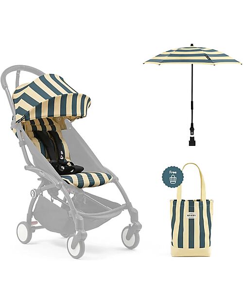 Stokke Kit Estivo Collezione Riviera - Monaco - Rivestimento per Passeggino YOYO3 + Parasole e Borsa in Omaggio Passeggini Leggeri