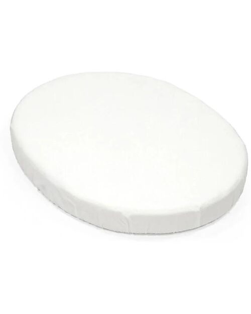 Stokke Lenzuolo con Angoli per Culla Evolutiva Sleepi Mini - Bianco - 100% Cotone Biancheria Culla