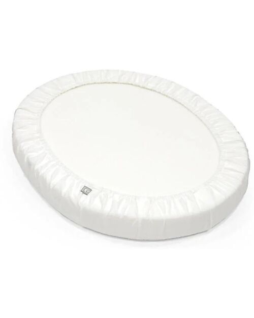 Stokke Lenzuolo con Angoli per Culla Evolutiva Sleepi Mini - Bianco - 100% Cotone Biancheria Culla