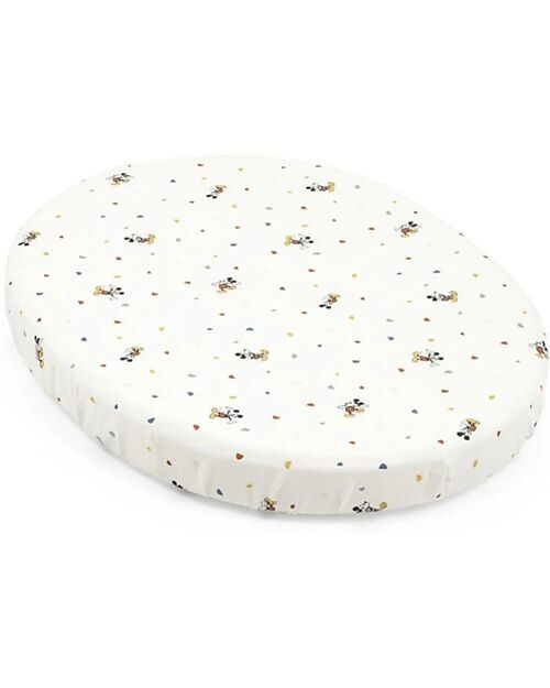Stokke Lenzuolo con Angoli per Culla Evolutiva Sleepi Mini - Mickey Celebration - 100% Cotone Biancheria Culla