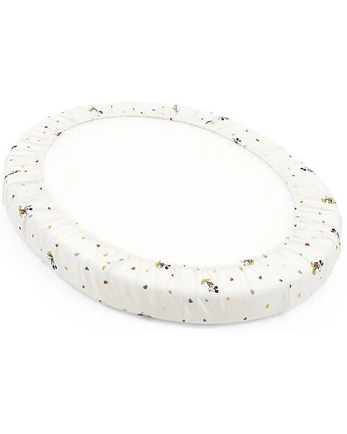 Stokke Lenzuolo con Angoli per Culla Evolutiva Sleepi Mini - Mickey Celebration - 100% Cotone Biancheria Culla