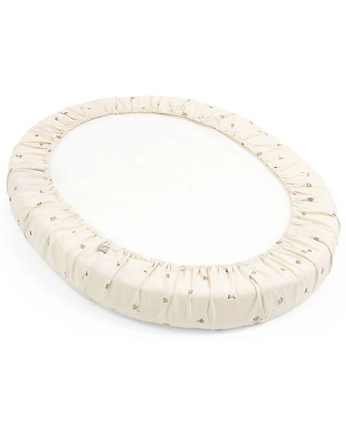 Stokke Lenzuolo con Angoli per Culla Evolutiva Sleepi Mini V3 - Fiori - 100% Cotone Biancheria Culla