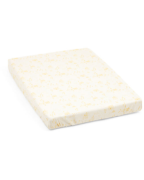 Stokke Lenzuolo con Angoli per Culla Nighti Mini - Sunset Yellow Map - Cotone Biologico (OCS) Lenzuola e Federe