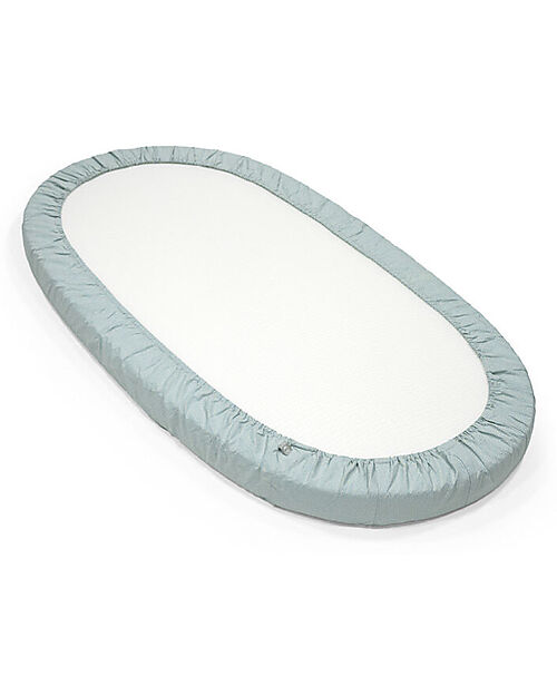 Stokke Lenzuolo con Angoli per Letto Evolutivo Sleepi  V3 - Dots Sage - 100% Cotone Lenzuola e Federe