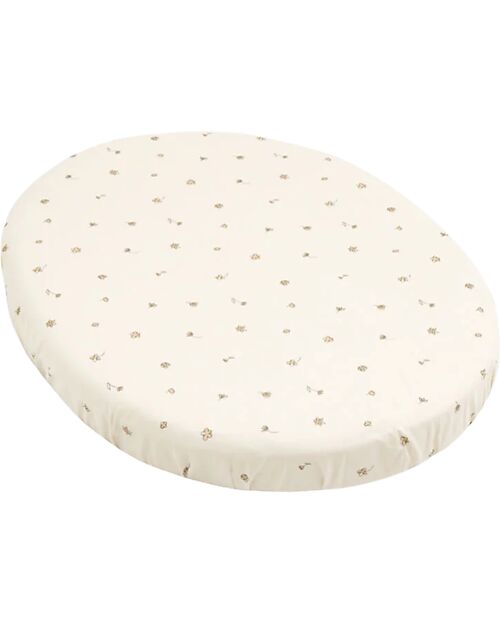 Stokke Lenzuolo con Angoli per Letto Evolutivo Sleepi V3 - Fiori - 100% Cotone Biancheria Culla