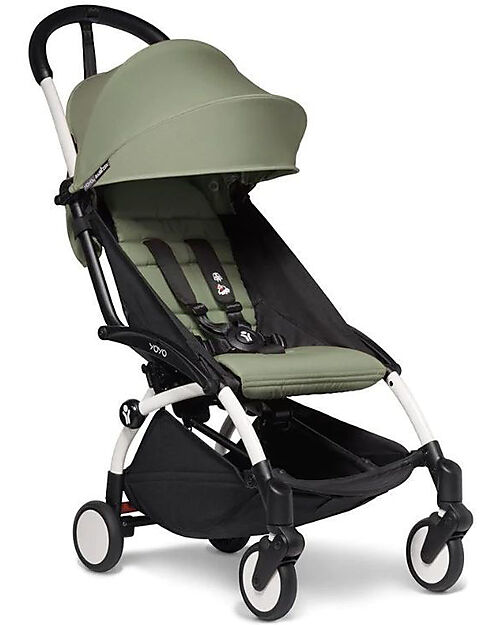 Stokke Passeggino BABYZEN YOYO 2 - Telaio Bianco + Rivestimento Olive 6+ Passeggini Leggeri