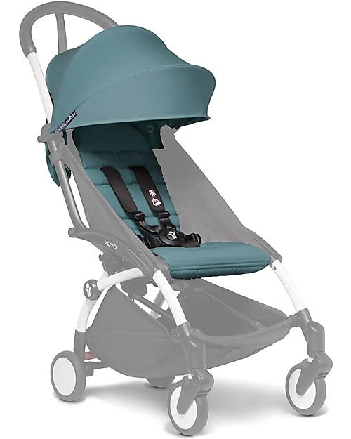 Stokke Passeggino Duo BABYZEN YOYO 2 - Telaio Bianco + Rivestimento Acqua0+ e 6+ Passeggini Trio e Duo