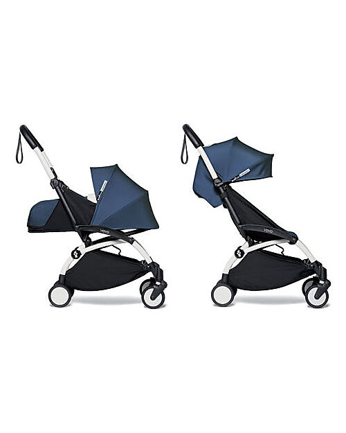 Stokke  Passeggino Duo BABYZEN YOYO 2 - Telaio Bianco + Rivestimento Blu Air France  0+ e 6+ Passeggini Trio e Duo