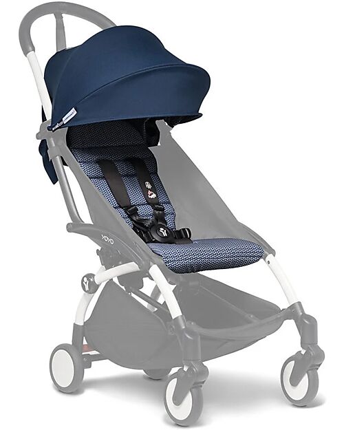 Stokke  Passeggino Duo BABYZEN YOYO 2 - Telaio Bianco + Rivestimento Blu Air France  0+ e 6+ Passeggini Trio e Duo