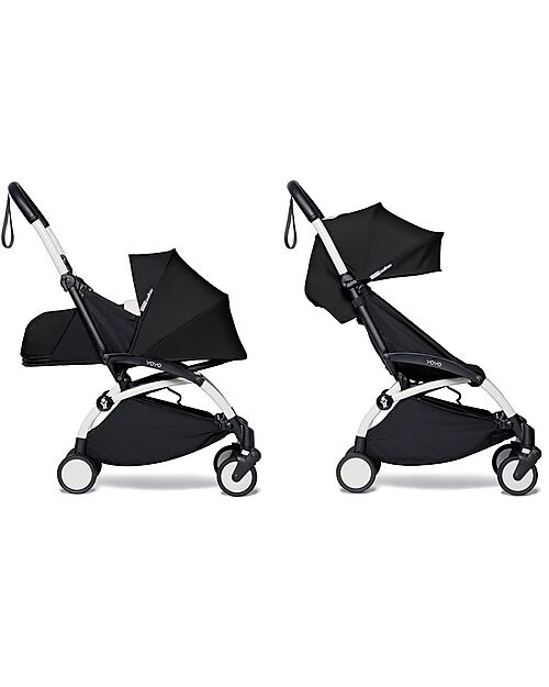 Stokke Passeggino Duo BABYZEN YOYO 2 - Telaio Bianco + Rivestimento Nero 0+ e 6+ Passeggini Trio e Duo
