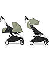 Stokke Passeggino Duo BABYZEN YOYO 2 - Telaio Bianco + Rivestimento Olivec0+ e 6+ Passeggini Trio e Duo