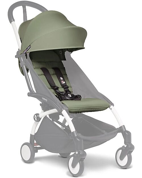 Stokke Passeggino Duo BABYZEN YOYO 2 - Telaio Bianco + Rivestimento Olivec0+ e 6+ Passeggini Trio e Duo