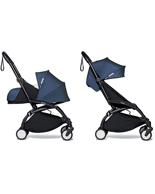 Stokke Passeggino Duo BABYZEN YOYO 2 - Telaio Nero + Rivestimento Blu Air France 0+ e 6+ Passeggini Trio e Duo