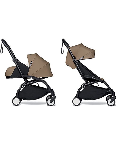 Stokke  Passeggino Duo BABYZEN YOYO 2 - Telaio Nero + Rivestimento Toffee0+ e 6+ Passeggini Trio e Duo