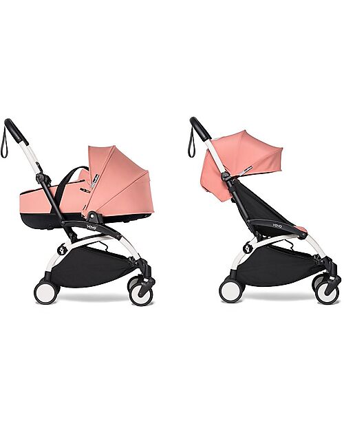 Stokke Passeggino Duo YOYO 2 - Telaio Bianco + Navicella Bassinet Ginger 0+ e 6+ Passeggini Trio e Duo