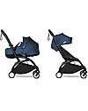 Stokke  Passeggino Duo YOYO 2 - Telaio Nero + Navicella Bassinet Blu Air Fance0+ e 6+ Passeggini Trio e Duo