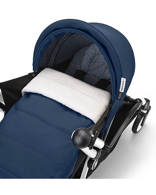Stokke Passeggino Duo YOYO3 Air France Blue - Telaio Bianco - Seduta 6+ e Kit Neonati 0+ Passeggini Trio e Duo