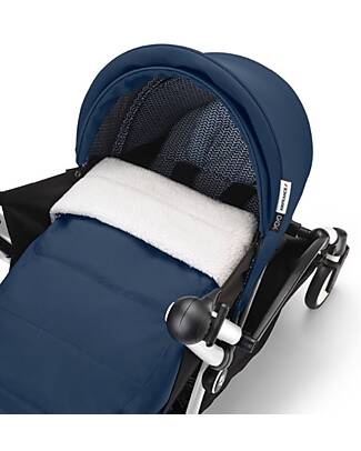Stokke Passeggino Duo YOYO3 Air France Blue - Telaio Bianco - Seduta 6+ e Kit Neonati 0+ Passeggini Trio e Duo