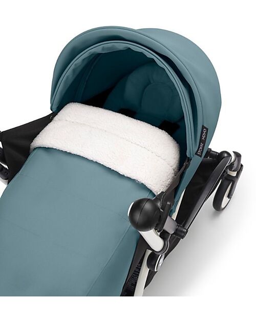 Stokke Passeggino Duo YOYO3 Aqua - Telaio Bianco - Seduta e Kit Neonato 0+ Passeggini Trio e Duo