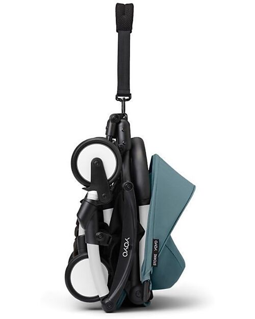 Stokke Passeggino Duo YOYO3 Aqua - Telaio Bianco - Seduta e Kit Neonato 0+ Passeggini Trio e Duo