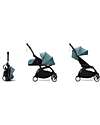 Stokke Passeggino Duo YOYO3 Aqua - Telaio Nero - Seduta 6+ e Kit Neonati 0+ Passeggini Trio e Duo