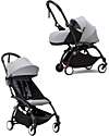 Stokke Passeggino Duo YOYO3 Grigio - Telaio Nero - Seduta 6+ e Kit Neonati 0+ Passeggini Leggeri