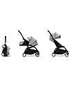 Stokke Passeggino Duo YOYO3 Grigio - Telaio Nero - Seduta 6+ e Kit Neonati 0+ Passeggini Leggeri