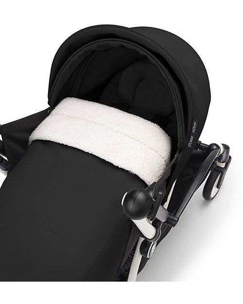 Stokke Passeggino Duo YOYO3 Nero - Telaio Bianco - Seduta e Kit Neonato 0+ Passeggini Leggeri