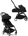 Stokke Passeggino Duo YOYO3 Nero - Telaio Nero - Seduta 6+ e Kit Neonati 0+ Passeggini Trio e Duo