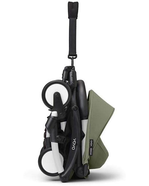 Stokke Passeggino Duo YOYO3 Oliva - Telaio Bianco - Seduta 6+ e Kit Neonati 0+ Passeggini Leggeri